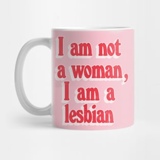 I am not a woman, I am a lesbian - Retro LGBT 70s Design Mug